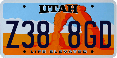 UT license plate Z388GD