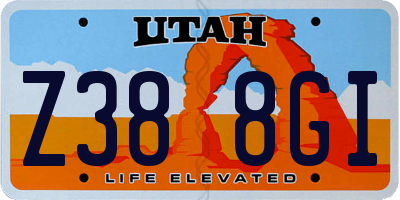 UT license plate Z388GI