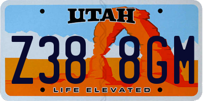 UT license plate Z388GM