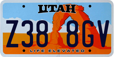 UT license plate Z388GV