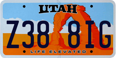 UT license plate Z388IG