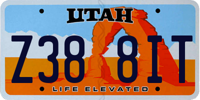 UT license plate Z388IT