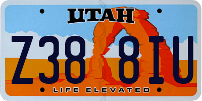 UT license plate Z388IU
