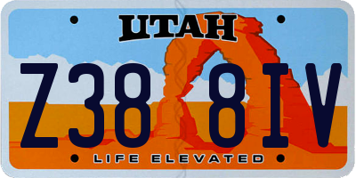 UT license plate Z388IV