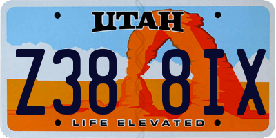 UT license plate Z388IX