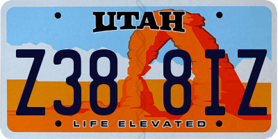 UT license plate Z388IZ