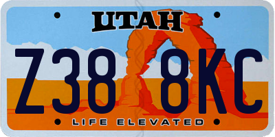UT license plate Z388KC