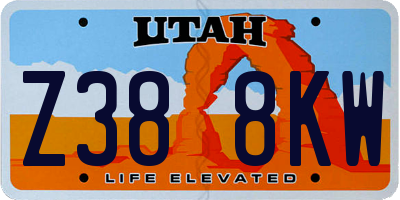 UT license plate Z388KW