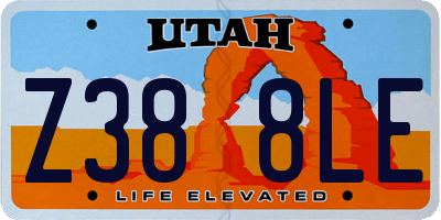 UT license plate Z388LE