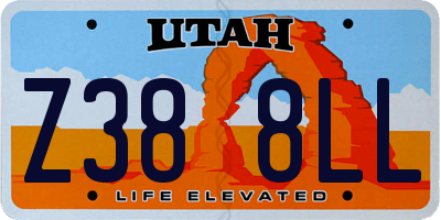 UT license plate Z388LL