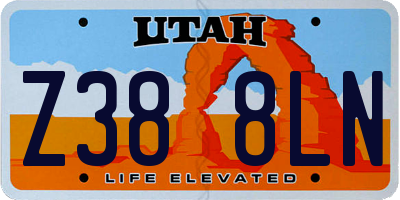 UT license plate Z388LN