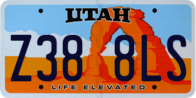 UT license plate Z388LS
