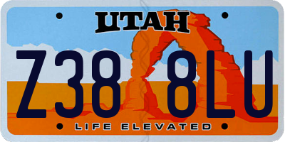 UT license plate Z388LU