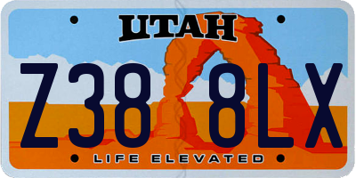 UT license plate Z388LX
