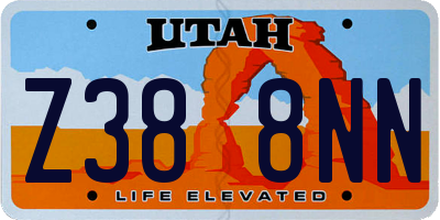 UT license plate Z388NN
