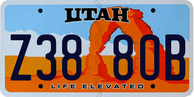 UT license plate Z388OB