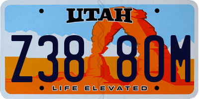 UT license plate Z388OM