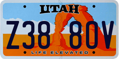 UT license plate Z388OV