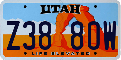 UT license plate Z388OW