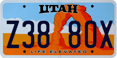 UT license plate Z388OX