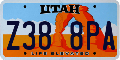 UT license plate Z388PA