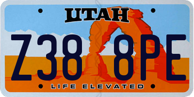 UT license plate Z388PE