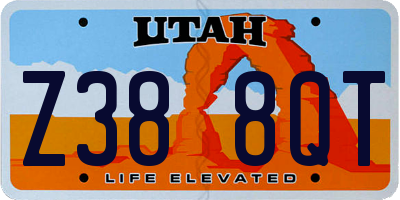 UT license plate Z388QT