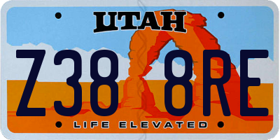 UT license plate Z388RE