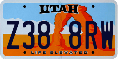 UT license plate Z388RW