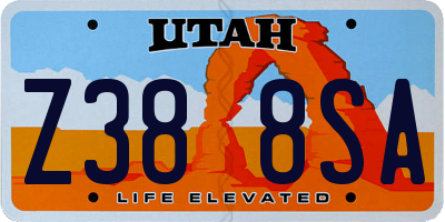 UT license plate Z388SA