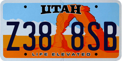UT license plate Z388SB