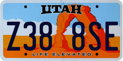 UT license plate Z388SE
