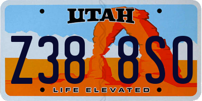 UT license plate Z388SO