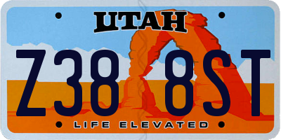 UT license plate Z388ST