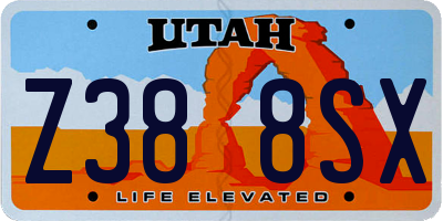 UT license plate Z388SX