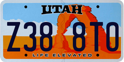 UT license plate Z388TO