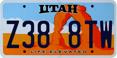 UT license plate Z388TW