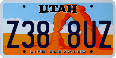 UT license plate Z388UZ