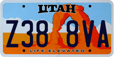 UT license plate Z388VA