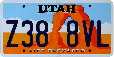 UT license plate Z388VL