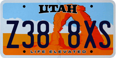 UT license plate Z388XS