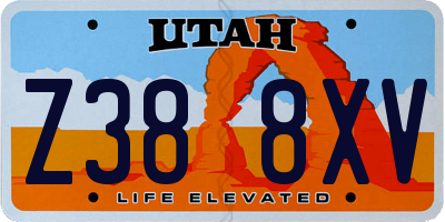 UT license plate Z388XV