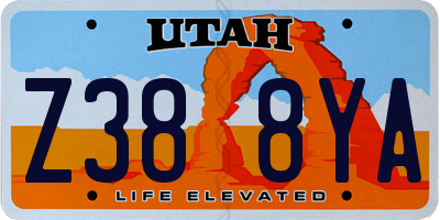 UT license plate Z388YA