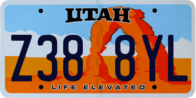 UT license plate Z388YL
