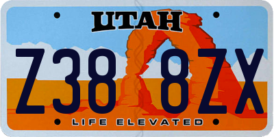 UT license plate Z388ZX