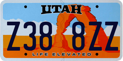 UT license plate Z388ZZ