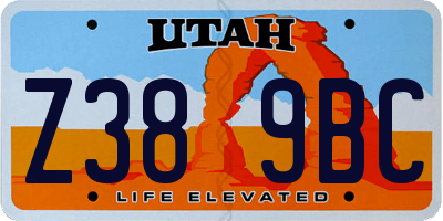 UT license plate Z389BC