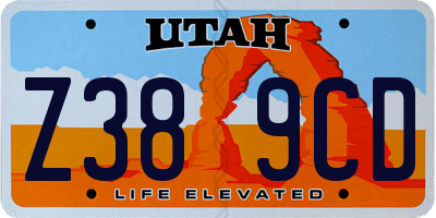 UT license plate Z389CD