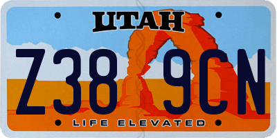 UT license plate Z389CN