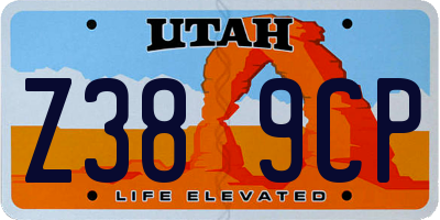 UT license plate Z389CP